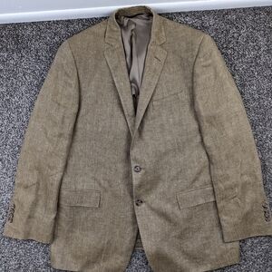 2020 Brooks Brothers Sport Coat Linen Herringbone Tan 44R Tolomeo Regent $498